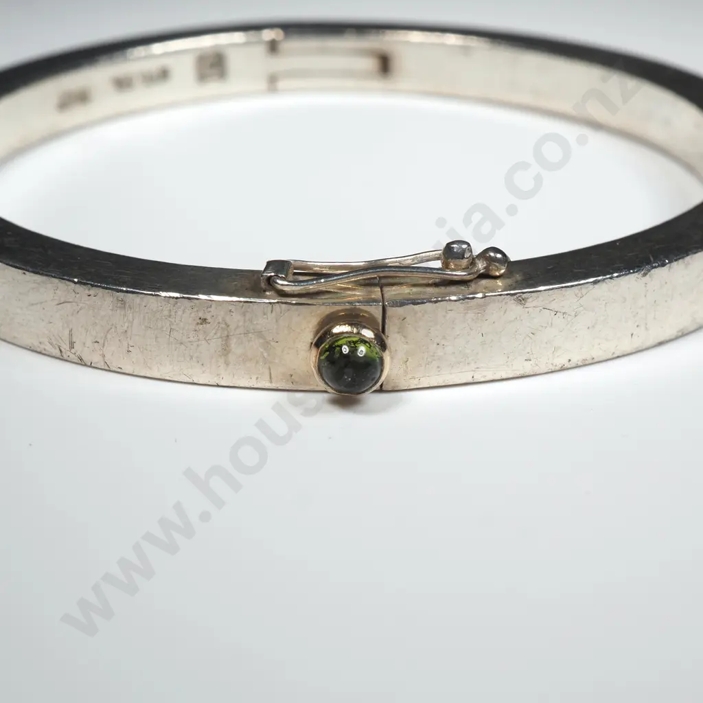 Modern Sterling Silver & 18ct Gold Cuff Bracelet Image 1++