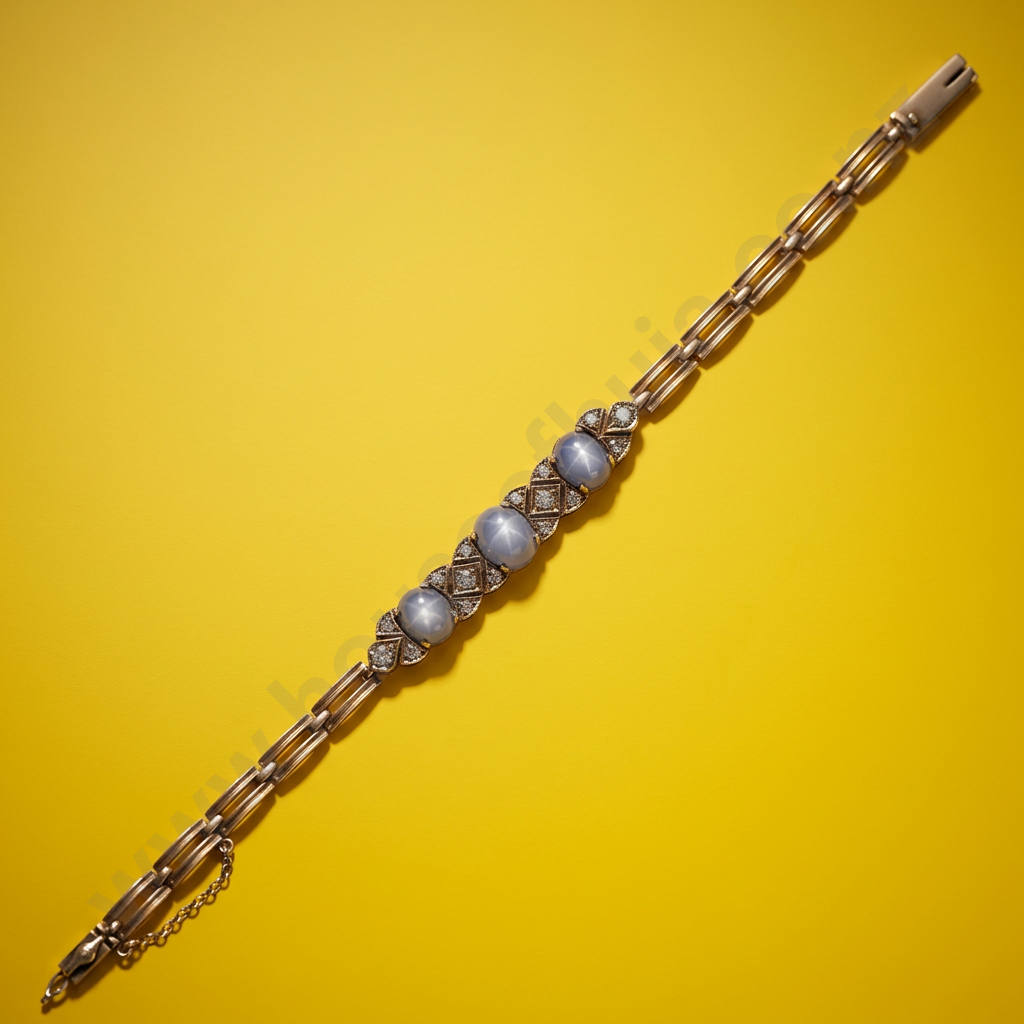 9ct Gold Star Sapphire & Sapphire Bracelet w Valuation for $9,500.00 Image 1++