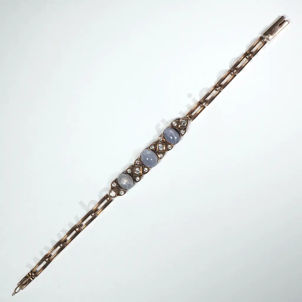 9ct Gold Star Sapphire & Sapphire Bracelet w Valuation for $9,500.00 Image 1++