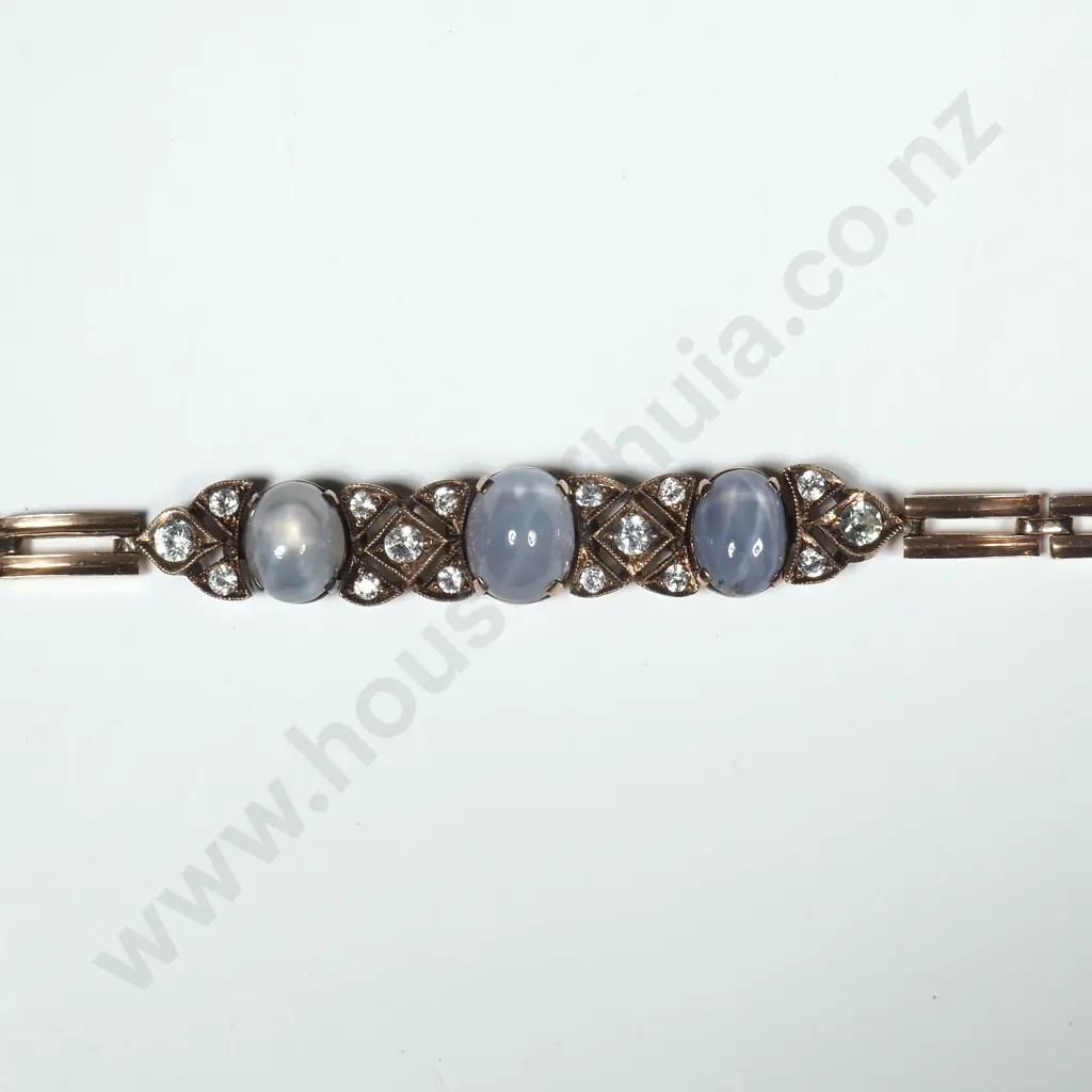 9ct Gold Star Sapphire & Sapphire Bracelet w Valuation for $9,500.00 Image 1++