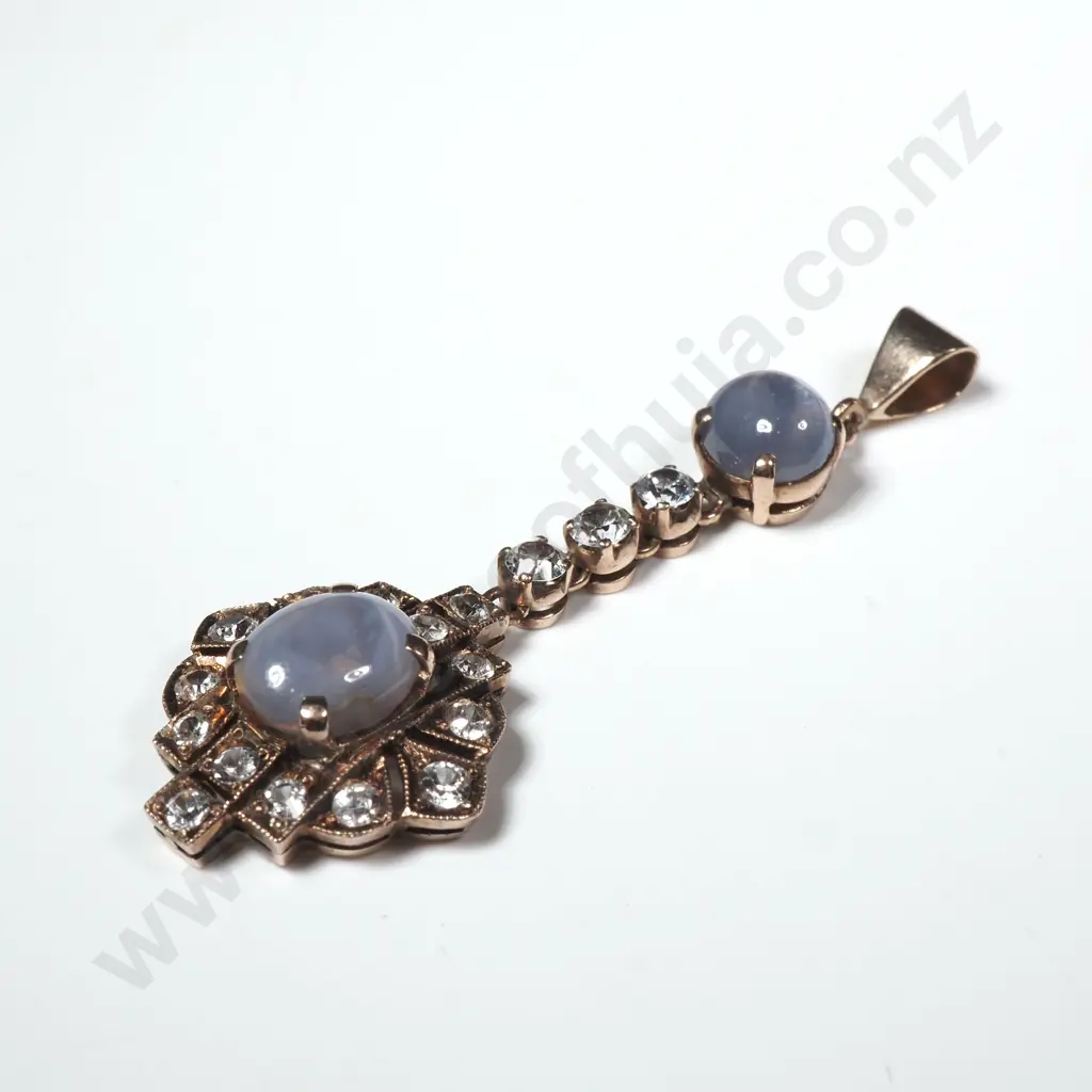 9ct Gold Star Sapphire & Sapphire Pendant w Valuation for $5,400.00 Image 1++