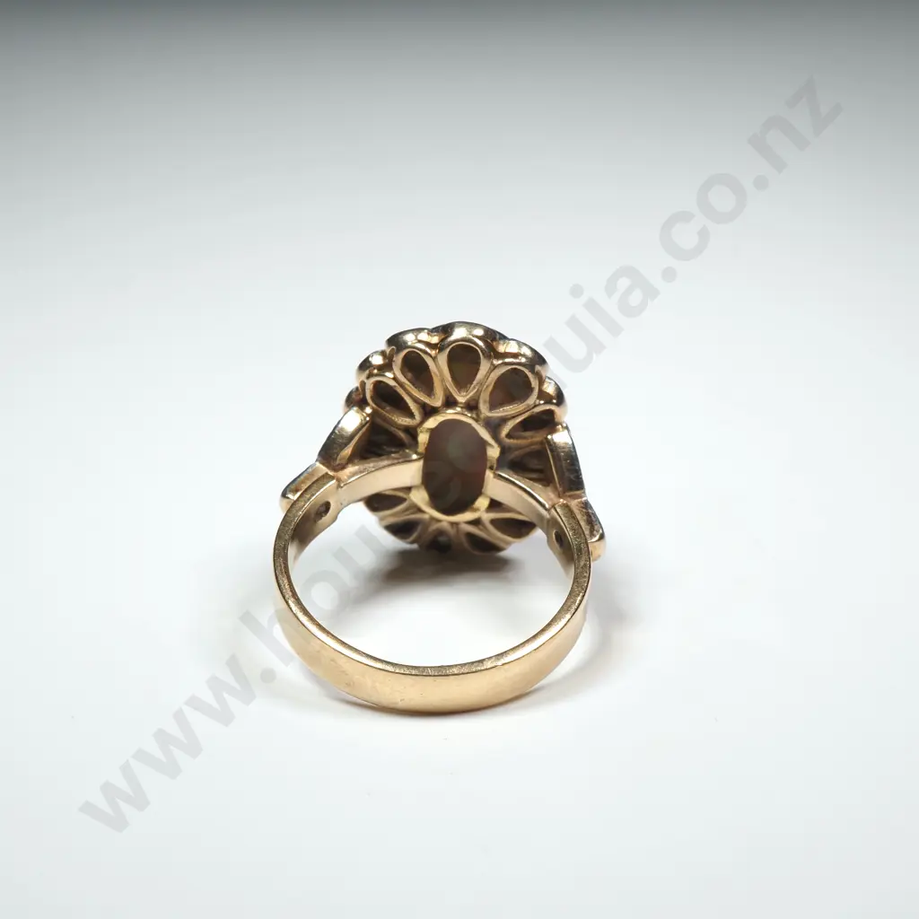 18ct Gold Opal & Diamond Ring w Valuation for $7,130.00 Image 1++