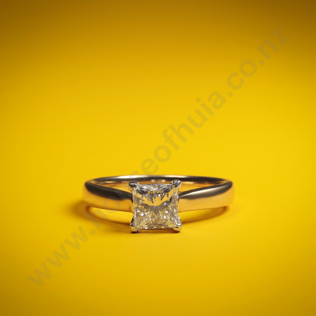 18ct Gold Princess Cut Diamond Ring w Valuation for $8,475.00 Image 1++