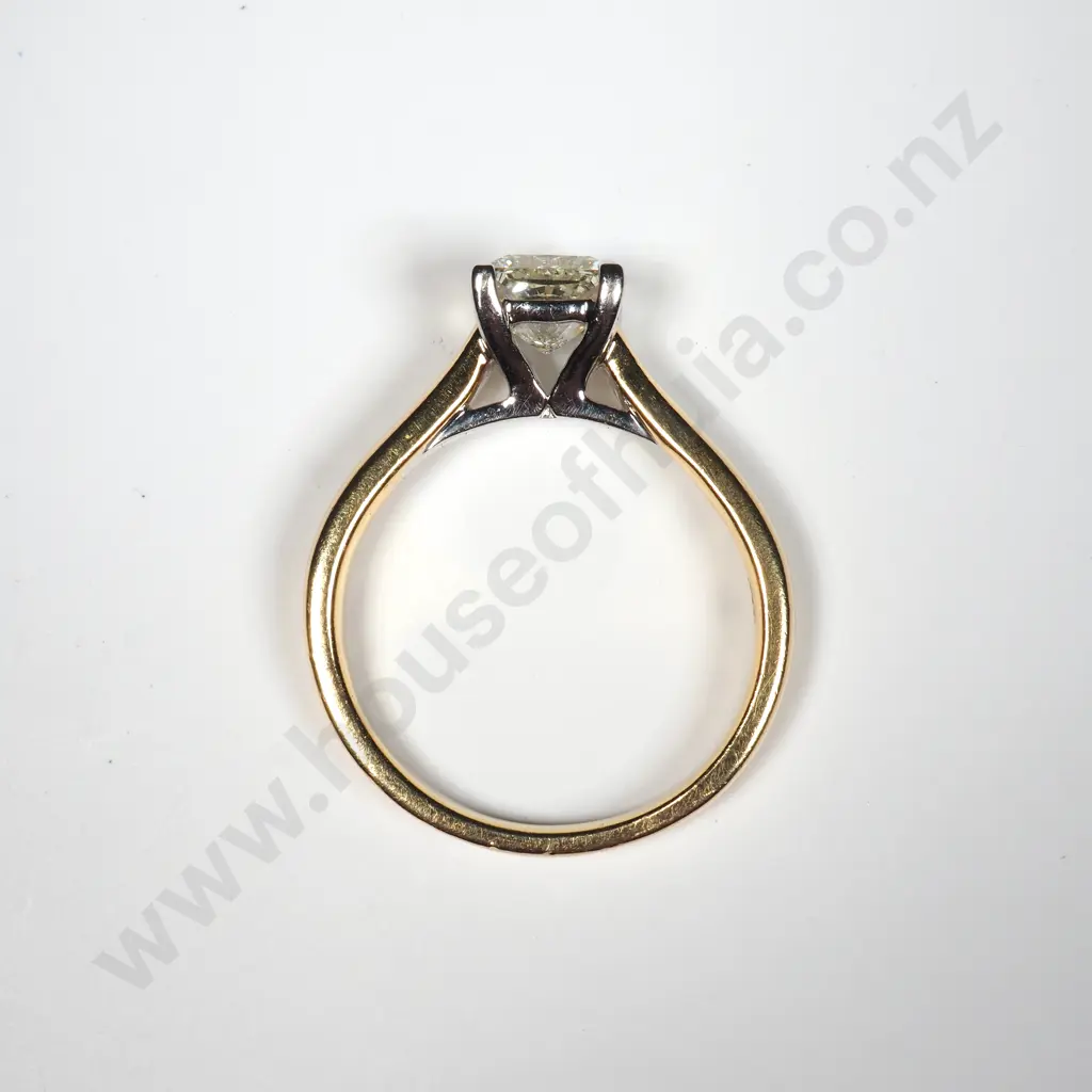 18ct Gold Princess Cut Diamond Ring w Valuation for $8,475.00 Image 1++