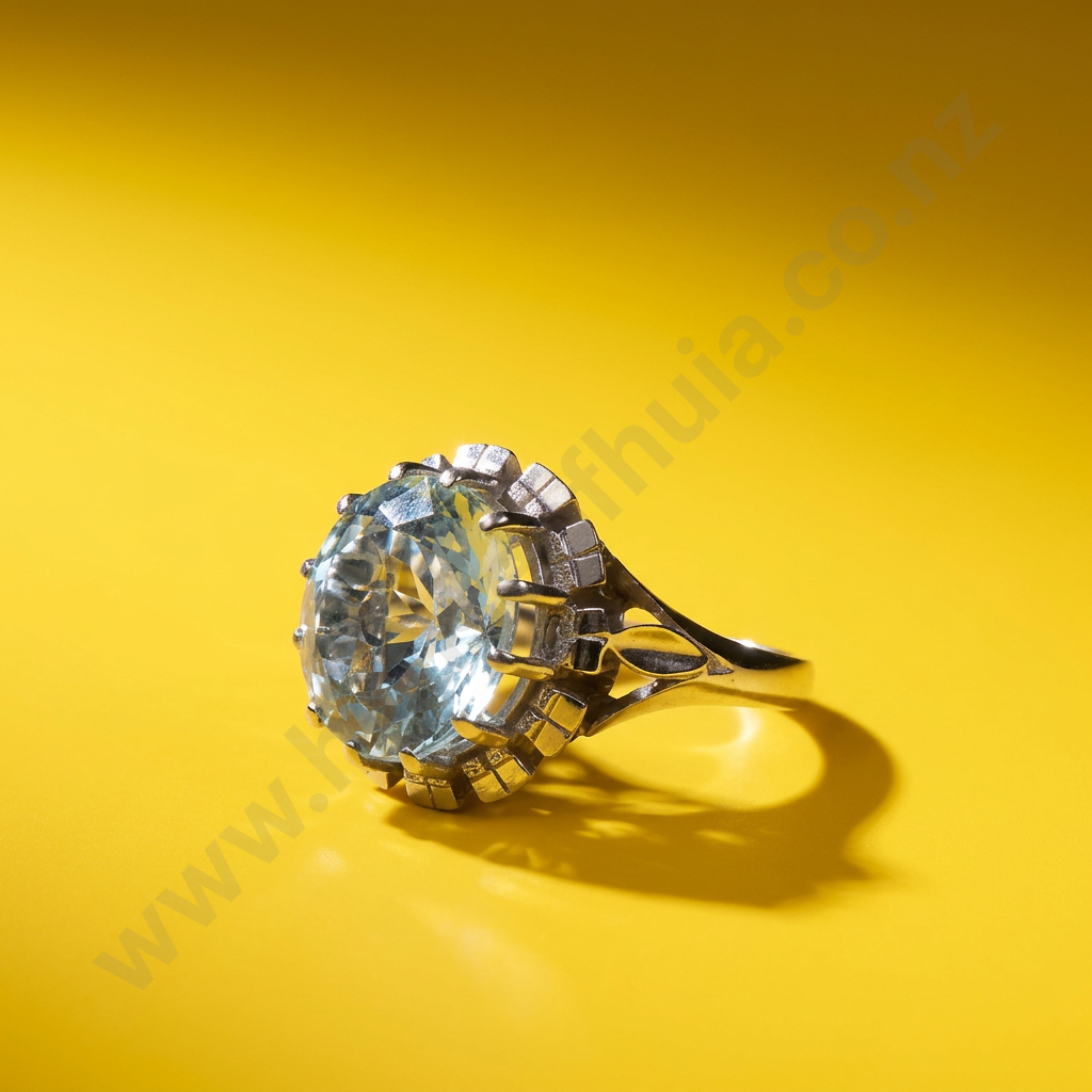 Impressive 18ct White Gold Aquamarine Ring w Valuation for $8,500.00 Image 1++