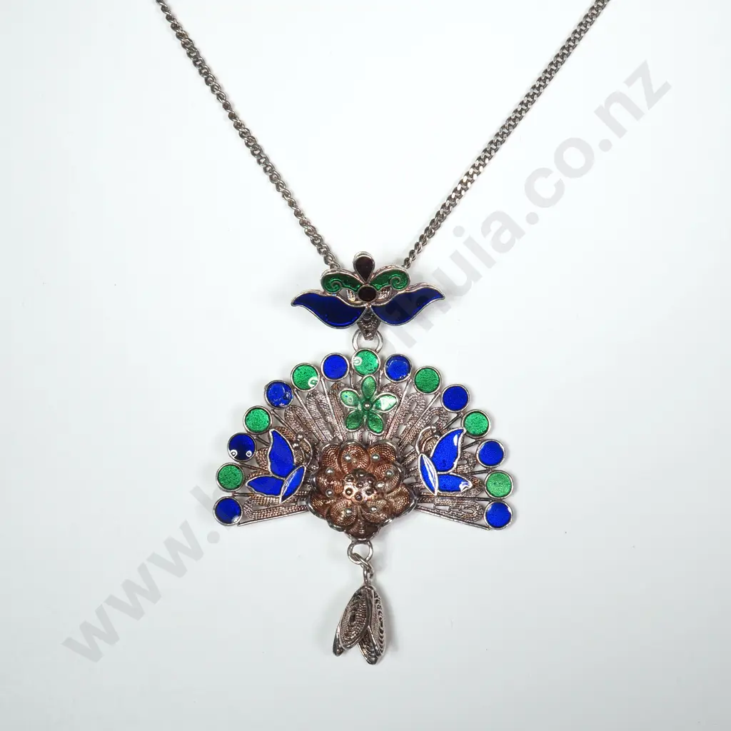 Sterling Silver & Enamel Pendant Image 1++