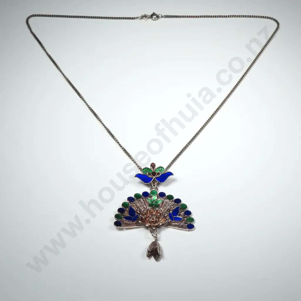 Sterling Silver & Enamel Pendant Image 1++