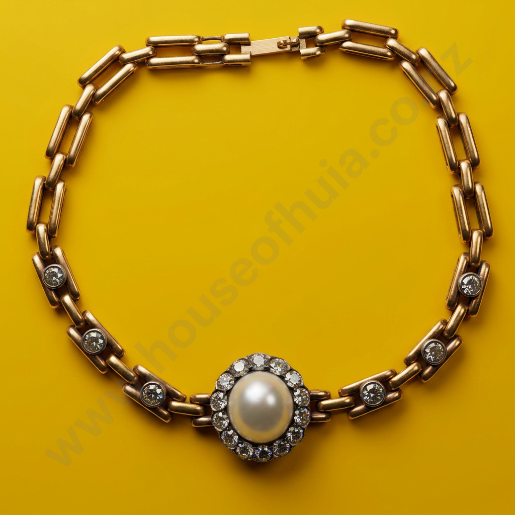 Edwardian 9ct Gold Pearl & Diamond Bracelet Image 1++