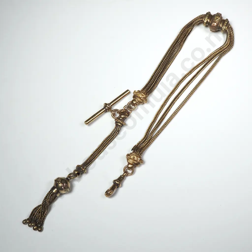 Impressive Antique 15ct Gold Albertina Chain Image 1++