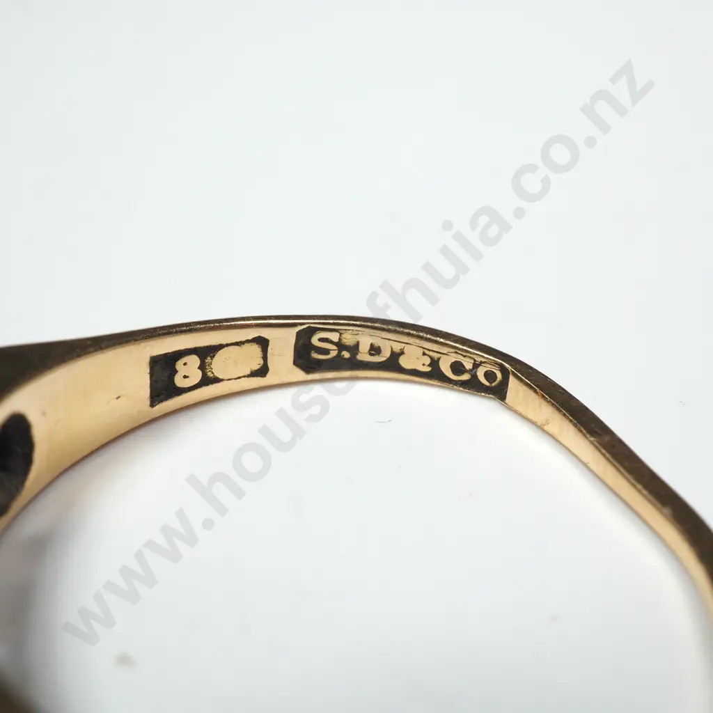 Antique 18ct Gold & Mine Cut Diamond Bridge Ring Image 1++