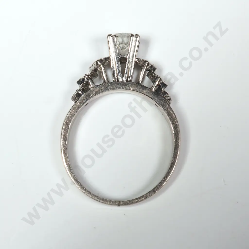 Architectural 18ct White Gold Diamond Solitaire Ring Image 1++