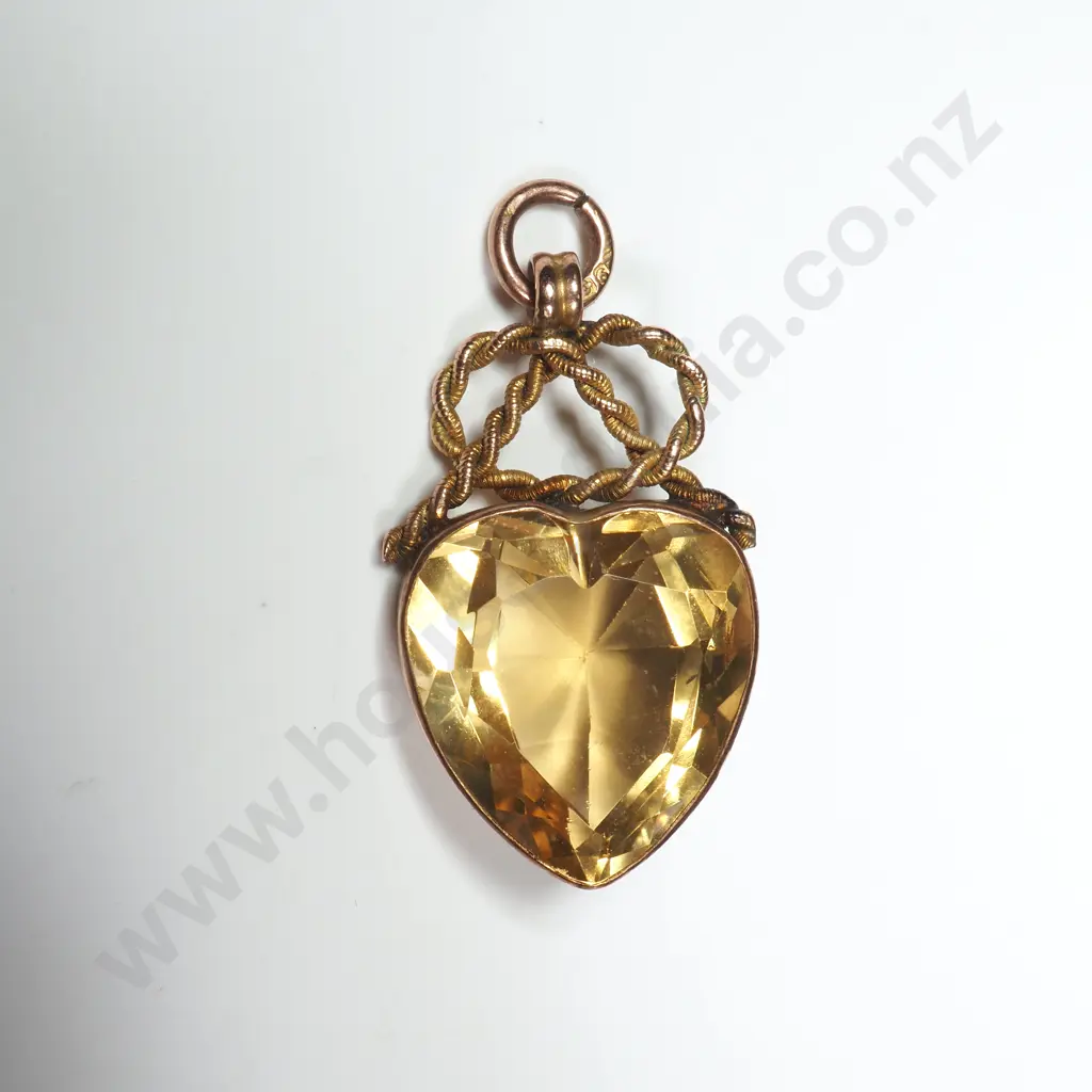 Antique 9ct Gold And Citrine Pendant, Hallmarked Chester 1899 Image 1++