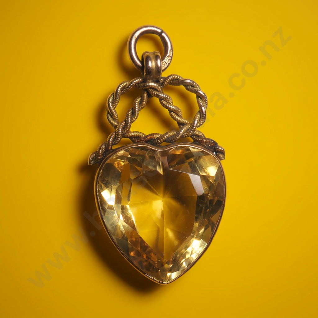 Antique 9ct Gold And Citrine Pendant, Hallmarked Chester 1899 Image 1++