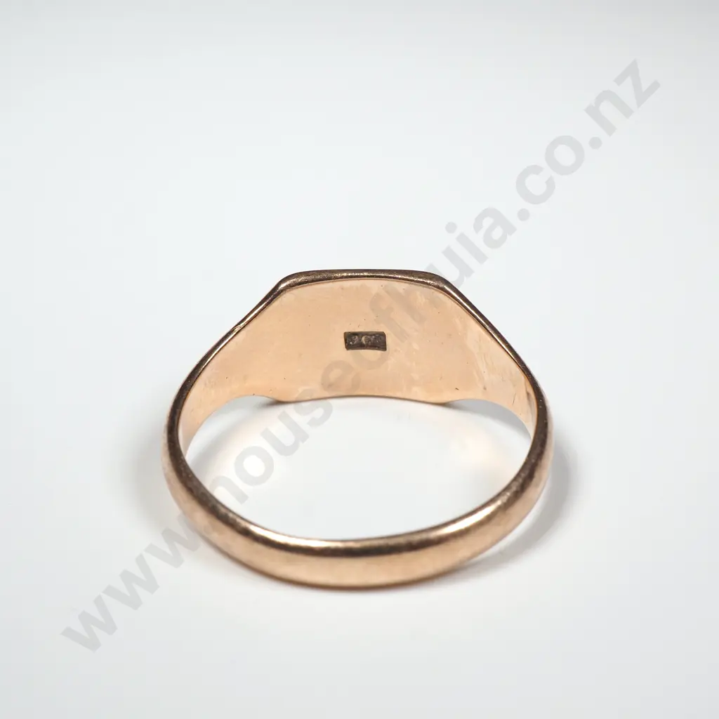 Antique 9ct Rose Gold Signet Ring Image 1++