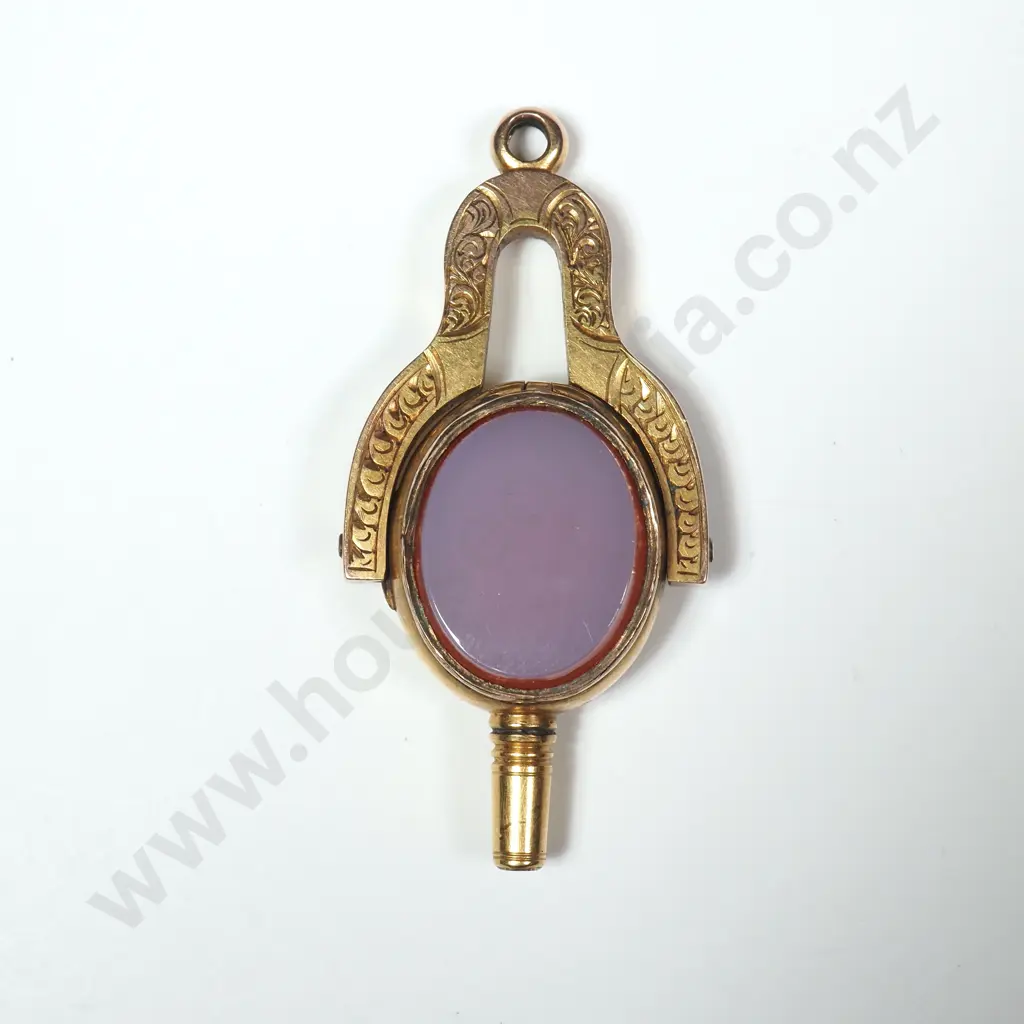 Antique 9ct Gold Pocket Watch Key Spinner Image 1++