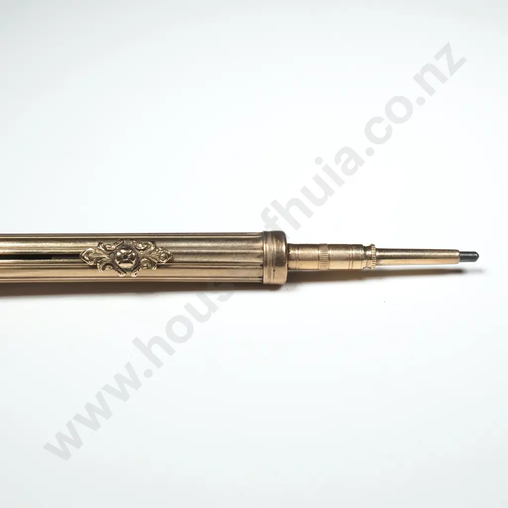 Antique Rolled Gold Carnelian Ended Retractable Fountain Pen Image 1++