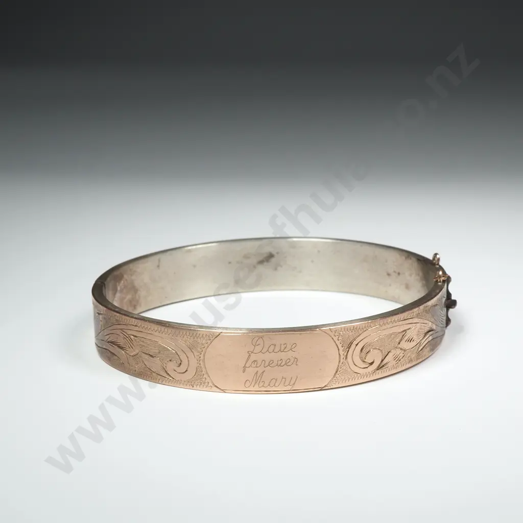 Antique 9ct Gold & Sterling Silver Bracelet Image 1++