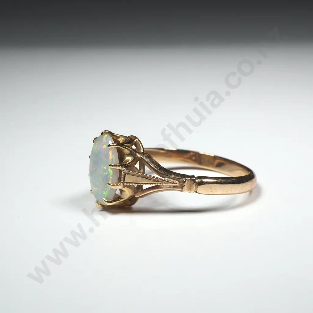Vintage 9ct Gold And Solid Opal Ring Image 1++