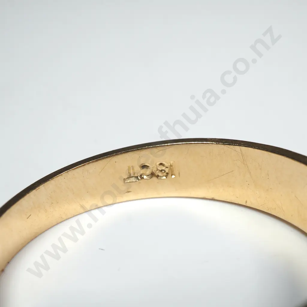 18ct Gold & Two Row Diamond Ring Image 1++