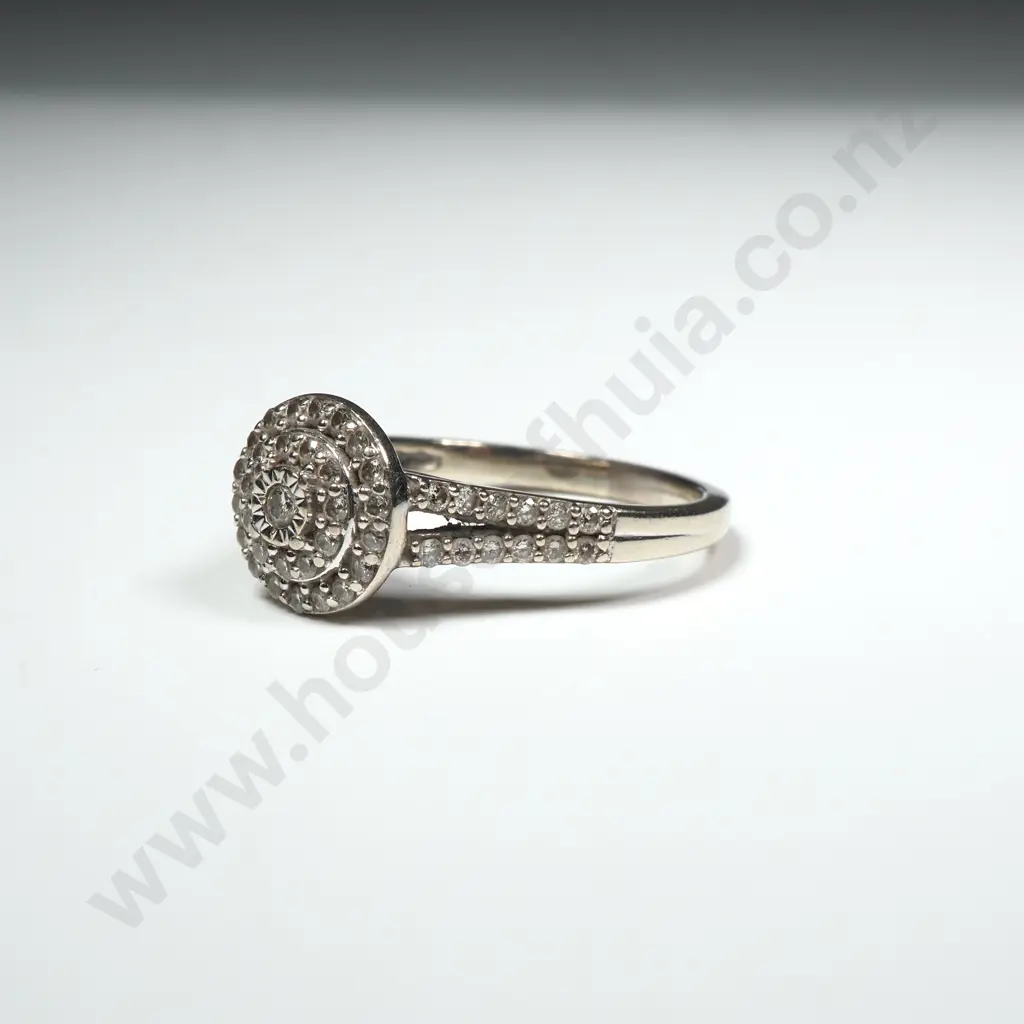 9ct White Gold Diamond Ring Image 1++