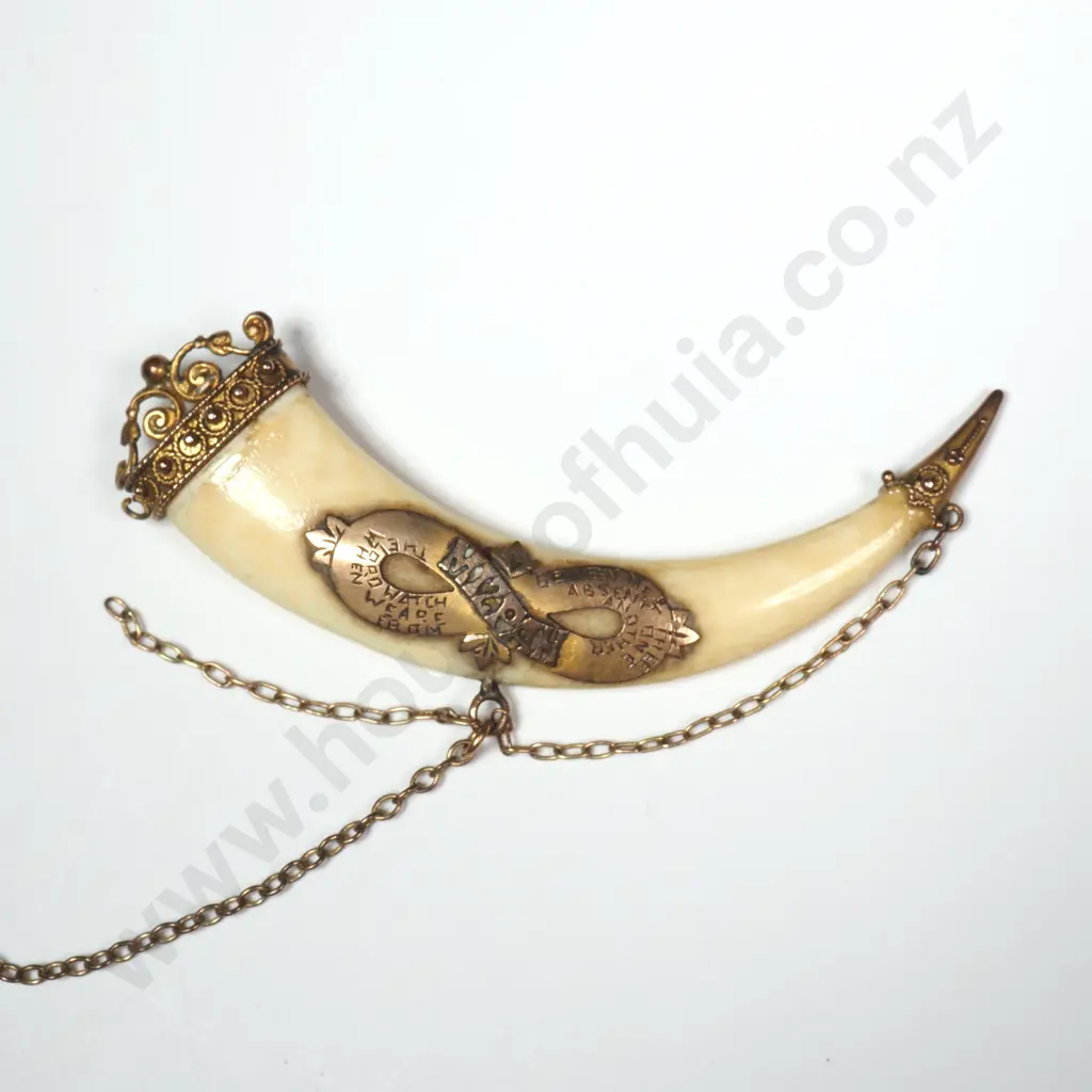 Antique Ivory 9ct Gold Mizpah Brooch A/F Image 1++