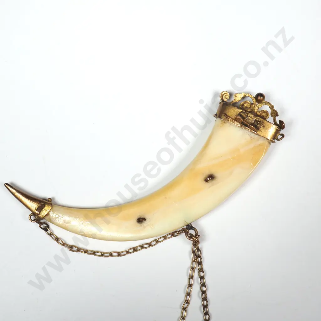 Antique Ivory 9ct Gold Mizpah Brooch A/F Image 1++