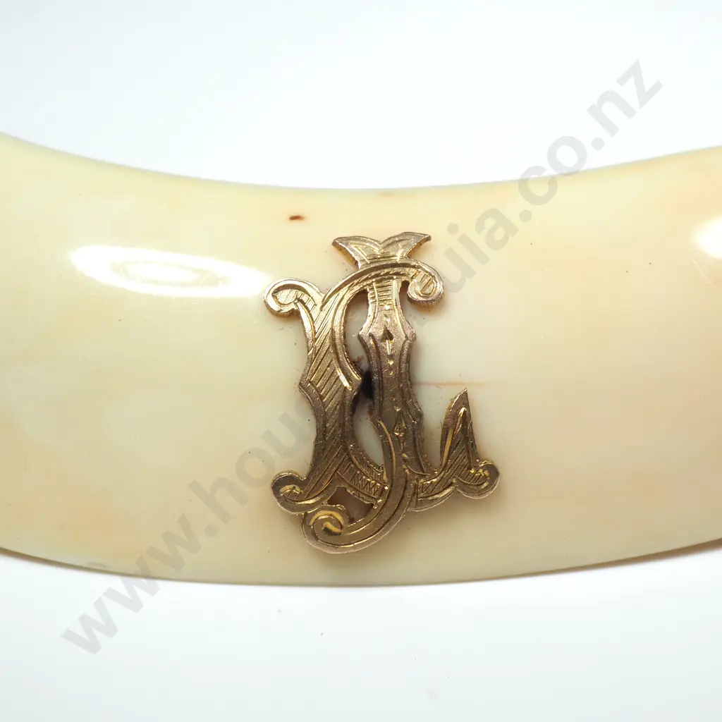 Impressive Colonial 9ct Gold Boars Tusk Brooch Image 1++