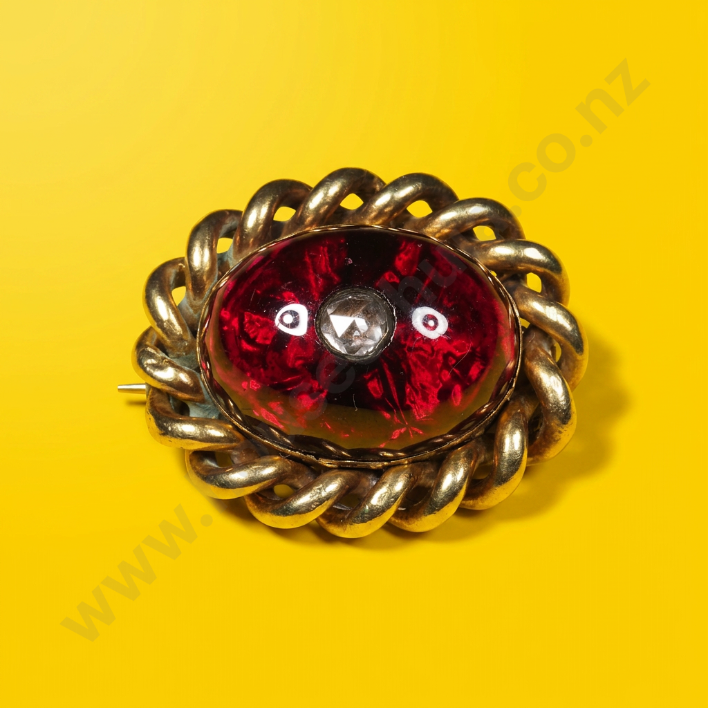 Antique 15ct Gold Gemset Brooch Image 1++