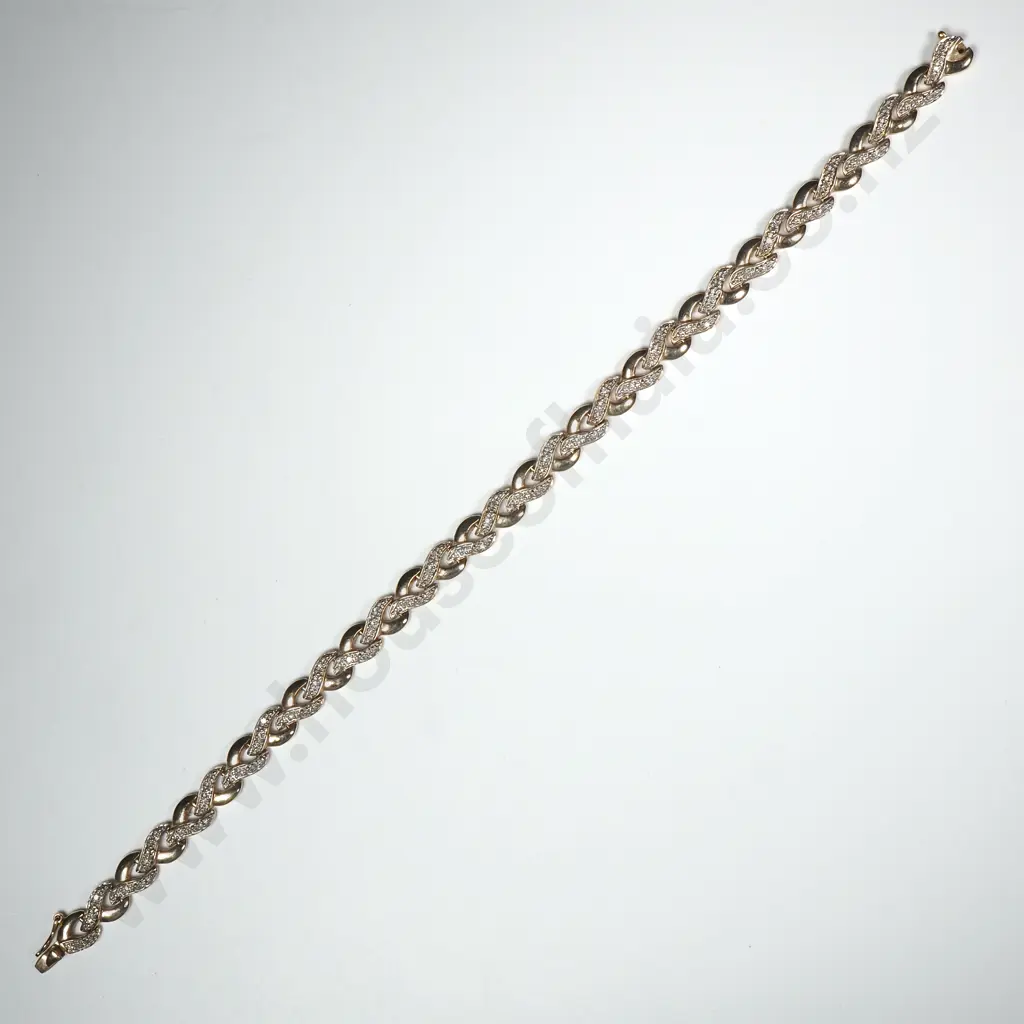 Vintage 9ct Gold Diamond Bracelet Image 1++