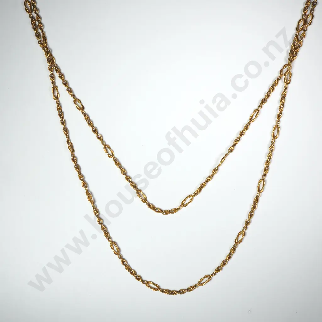 Substantial 15ct Gold Muff Chain Image 1++