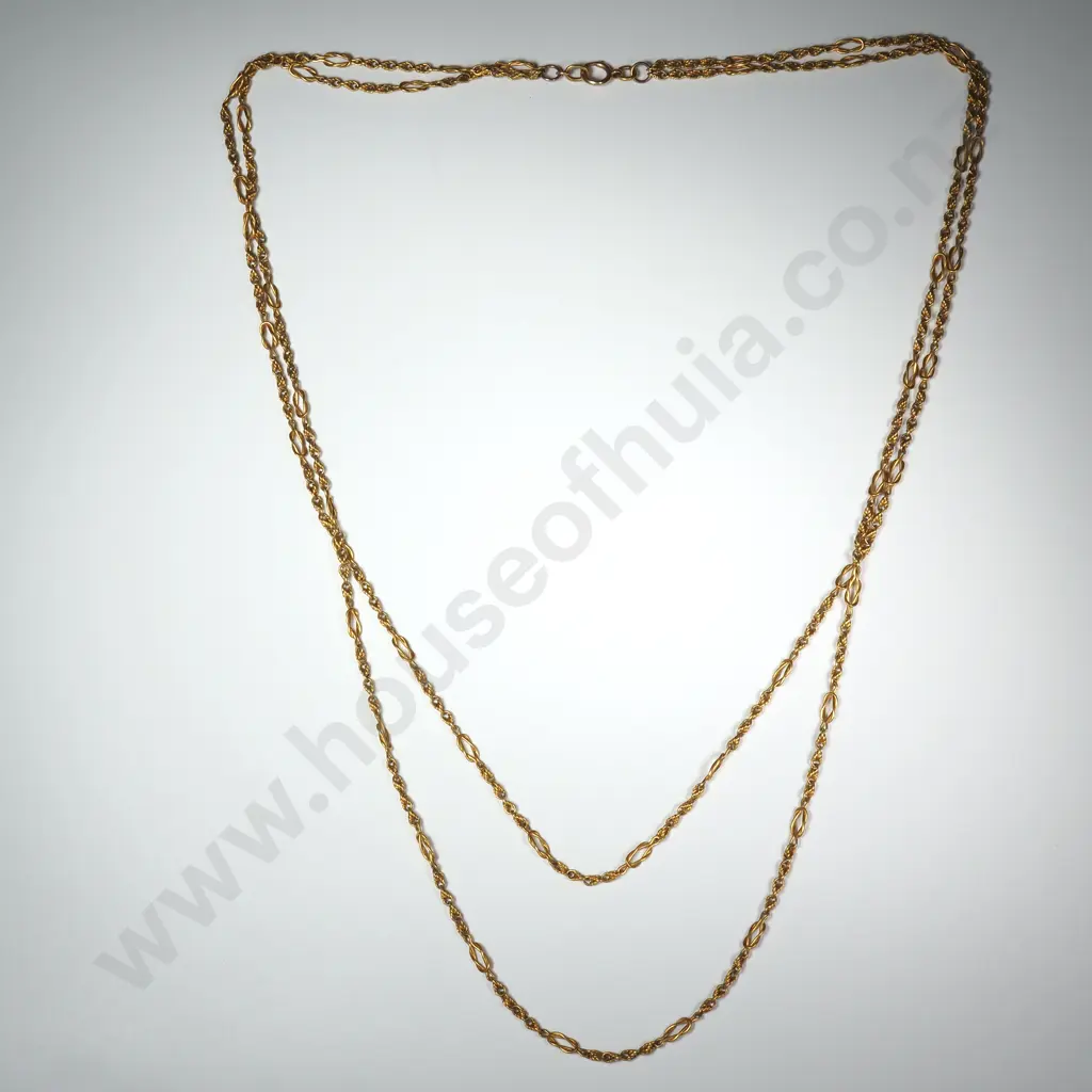 Substantial 15ct Gold Muff Chain Image 1++
