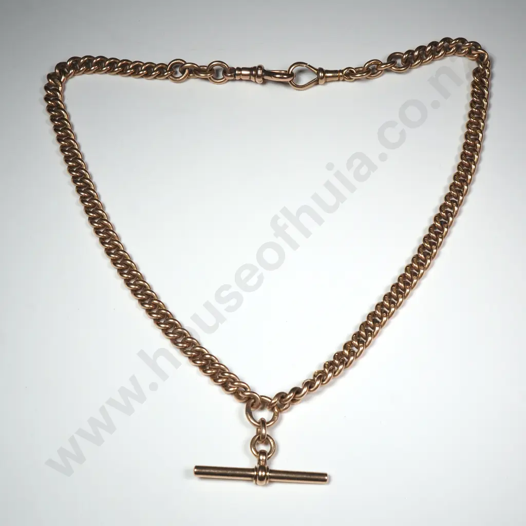 Substantial 9ct Rose Gold Albert Fob Chain Image 1++