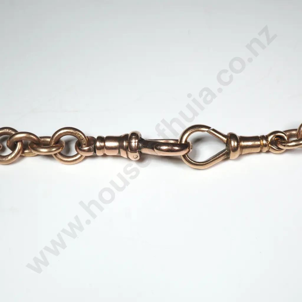 Substantial 9ct Rose Gold Albert Fob Chain Image 1++