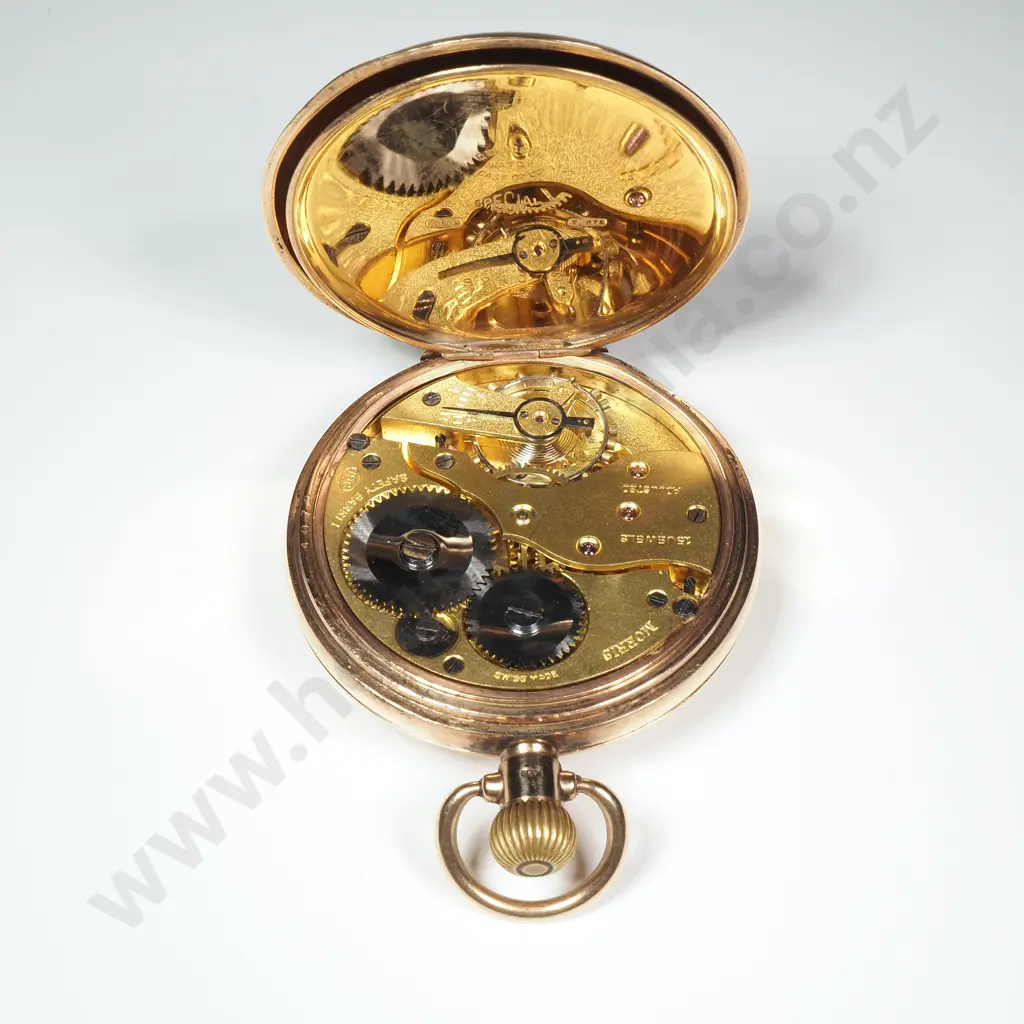 Impressive Cased 9ct Gold Half Hunter Pocket Watch Image 1++