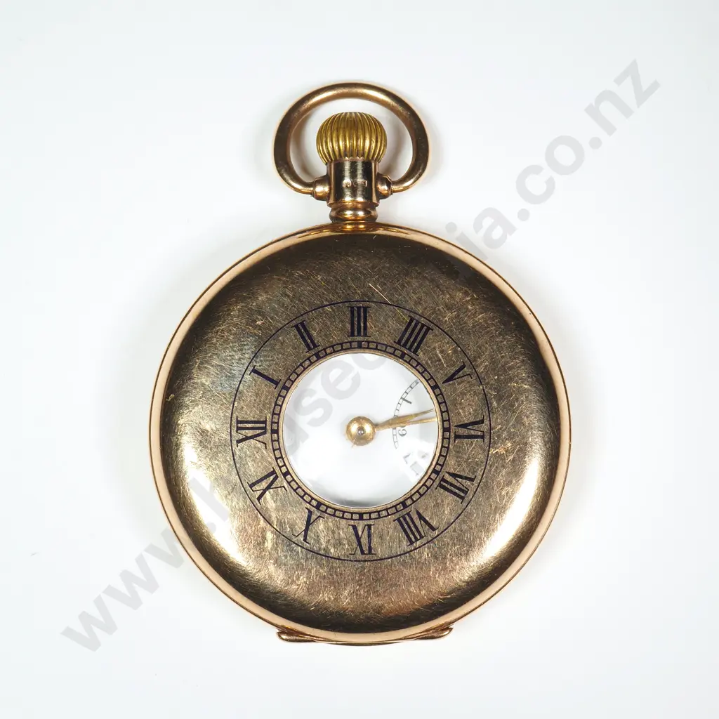 Impressive Cased 9ct Gold Half Hunter Pocket Watch Image 1++