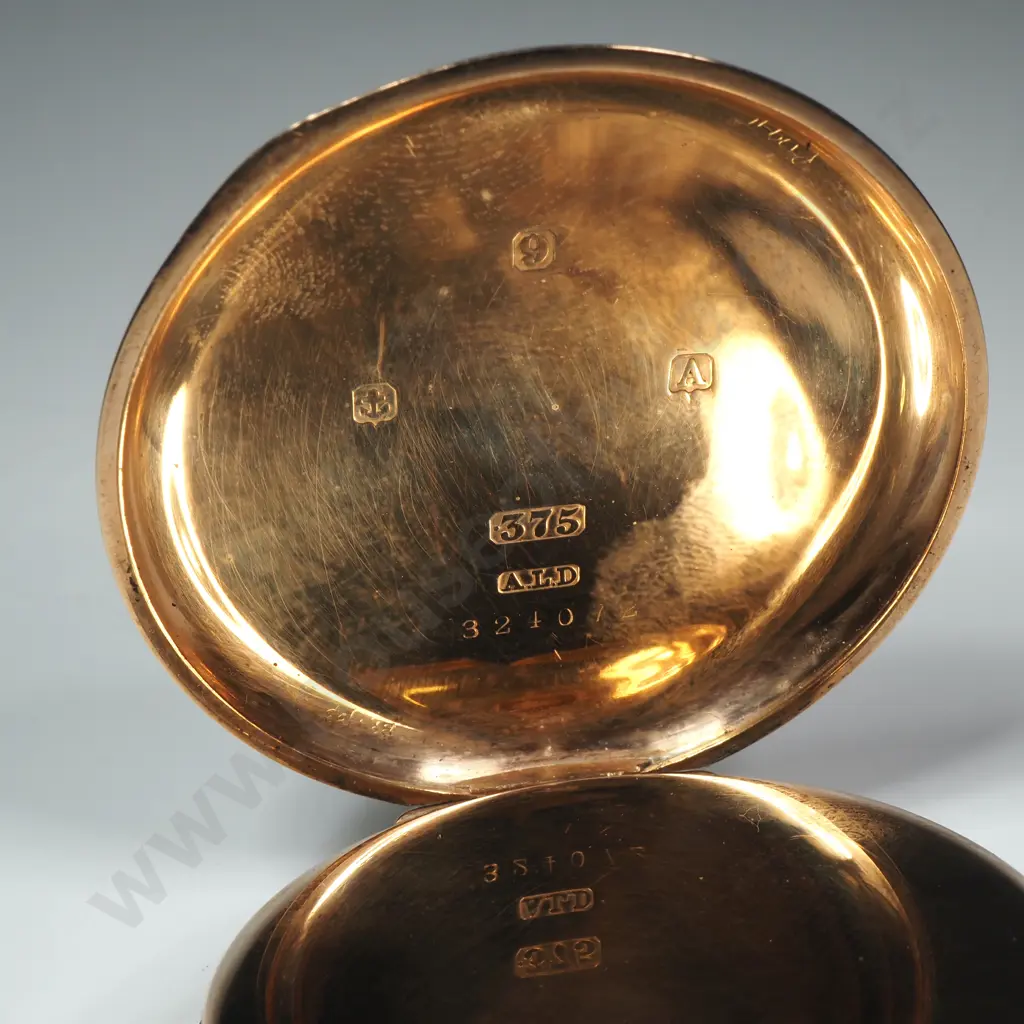 Impressive Cased 9ct Gold Half Hunter Pocket Watch Image 1++