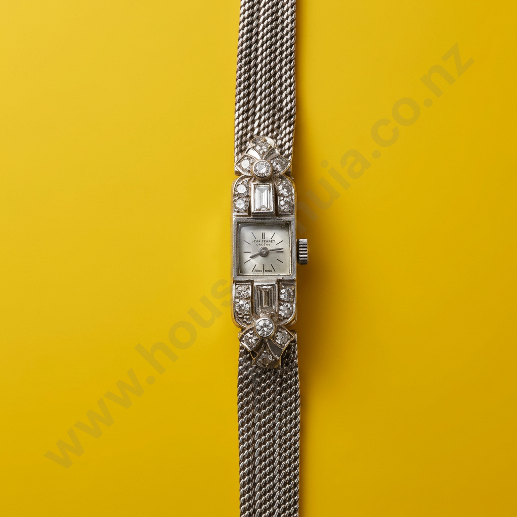 18ct White Gold & Diamond Jean Perret Ladies Wristwatch Image 1++