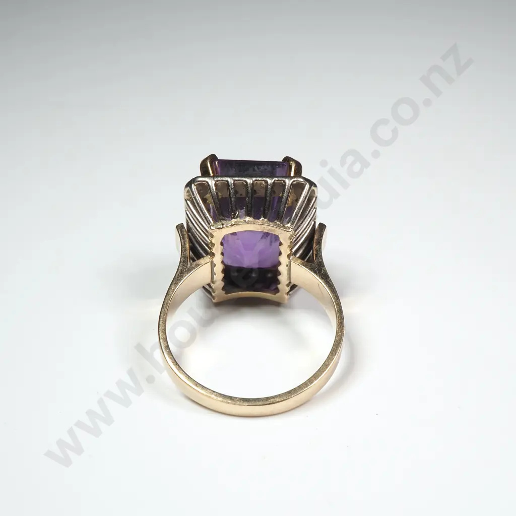 9ct Gold Amethyst & Diamond Cocktail Ring w Valuation for #3,888.00 Image 1++