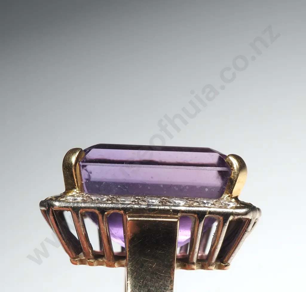 9ct Gold Amethyst & Diamond Cocktail Ring w Valuation for #3,888.00 Image 1++