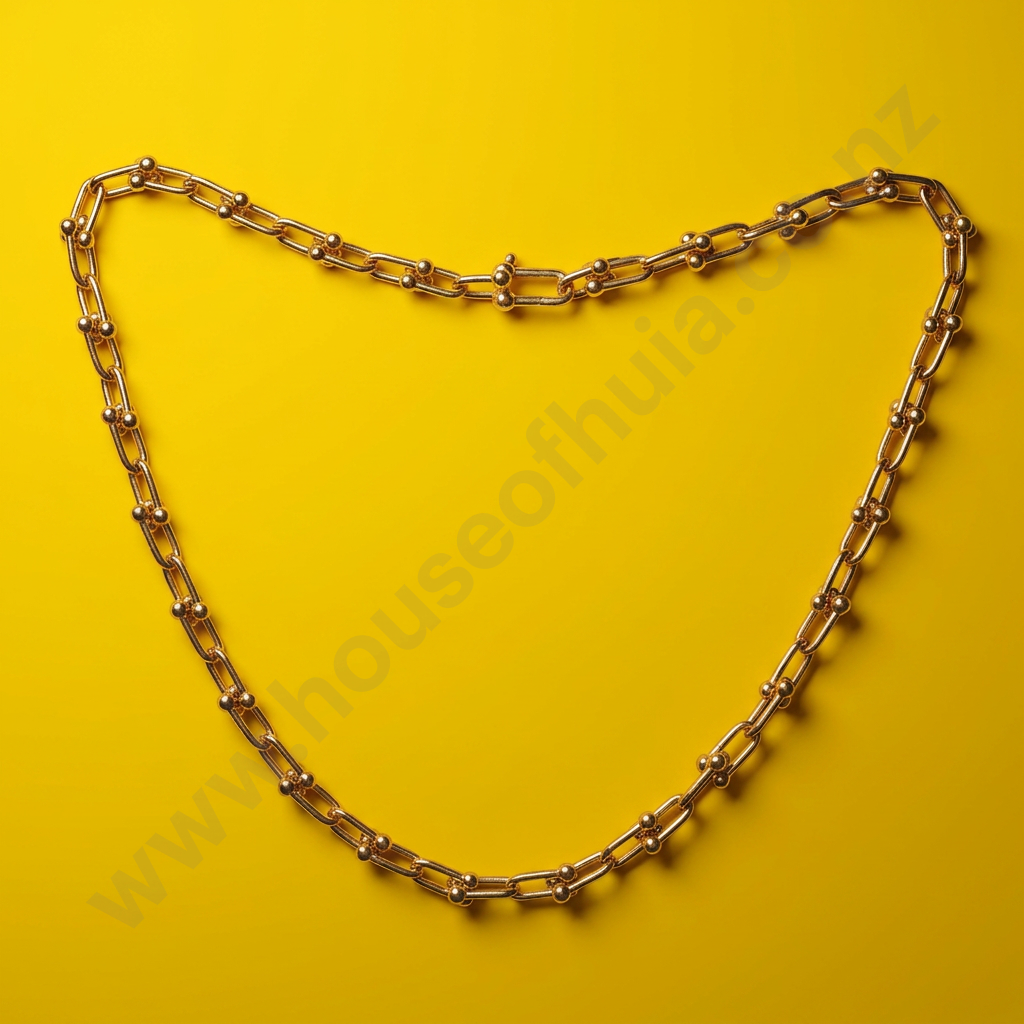 18ct Gold Tiffany Style Link Necklace Image 1++