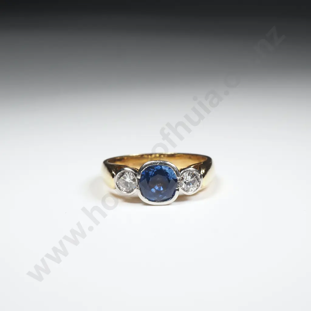 Stunning 18ct Gold Sapphire & Diamond Ring w Valuation for $8,560.00 Image 1++