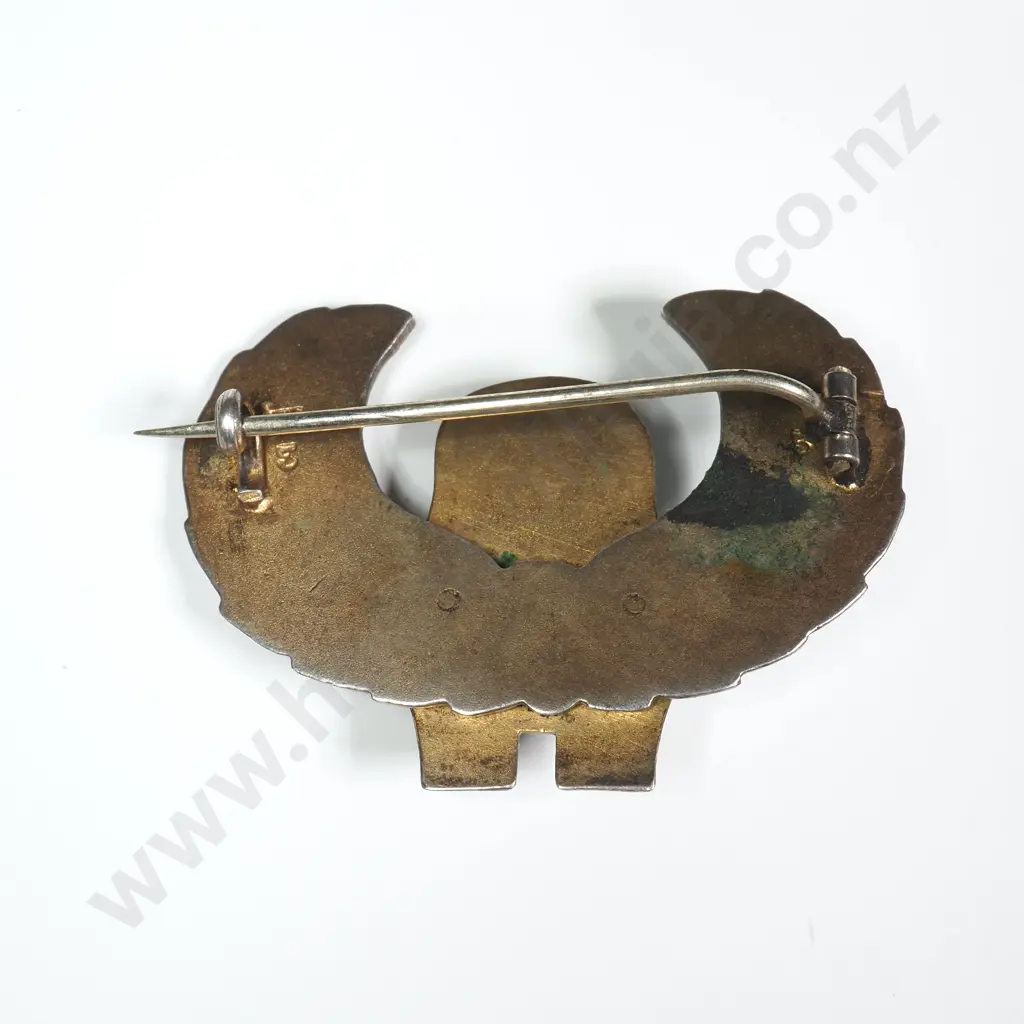 Exceptional .800 Silver & Carved Hardstone Egyptian Revival & Enamel Brooch Image 1++