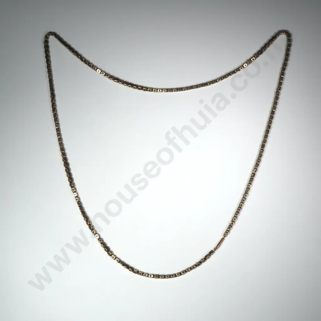 Fancy Link Antique 9ct Gold Necklace Image 1++