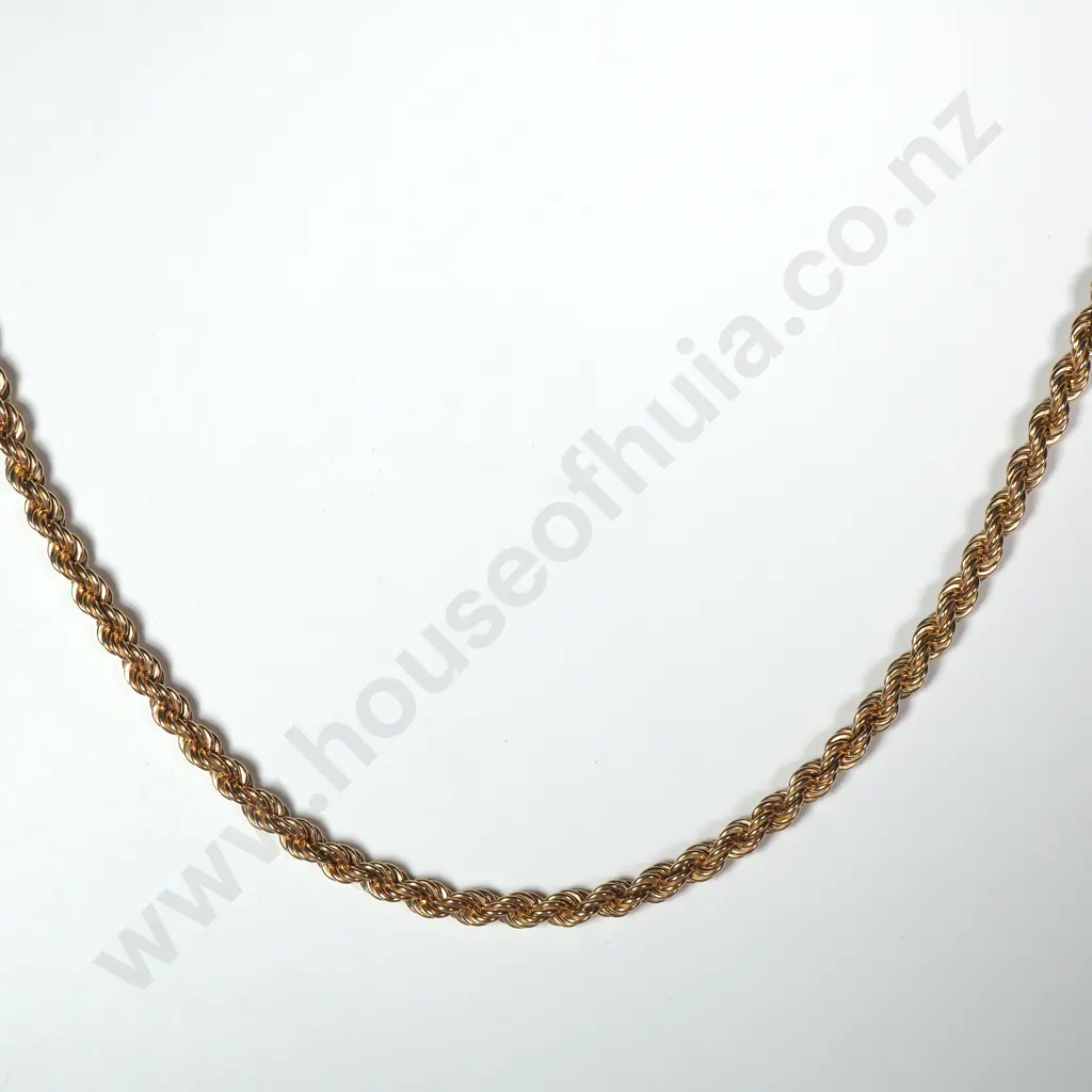 Vintage 9ct Gold Rope Chain Necklace Image 1++