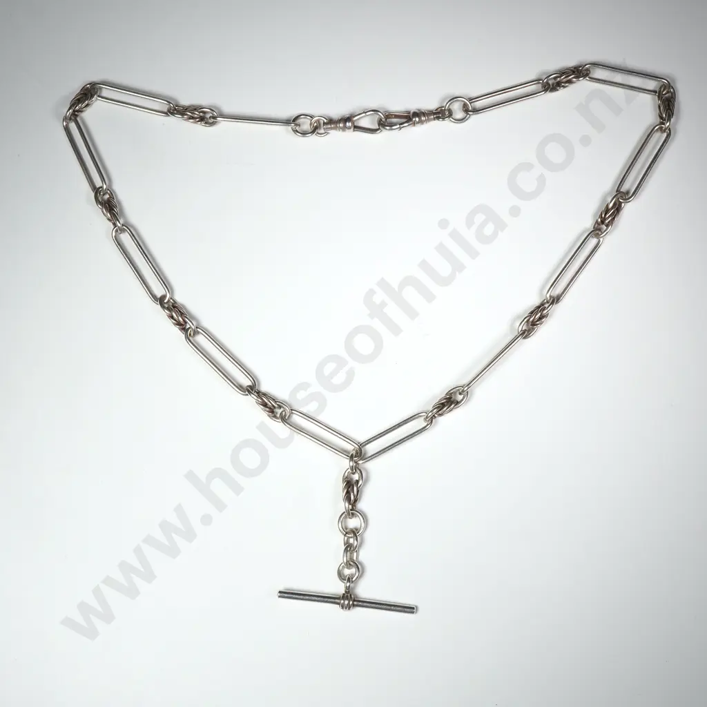 Large Sterling Silver Paper Clip Necklace Image 1++
