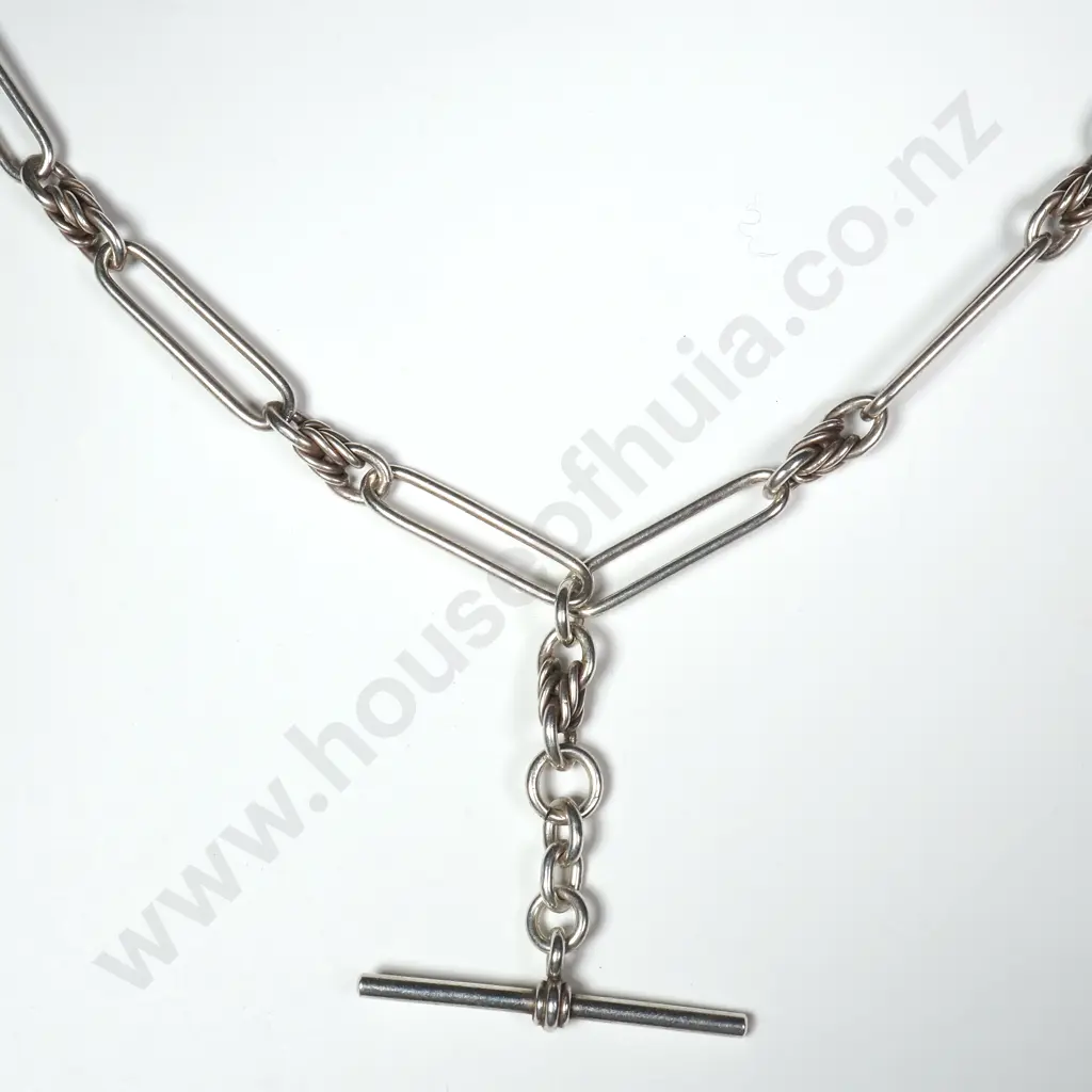 Large Sterling Silver Paper Clip Necklace Image 1++
