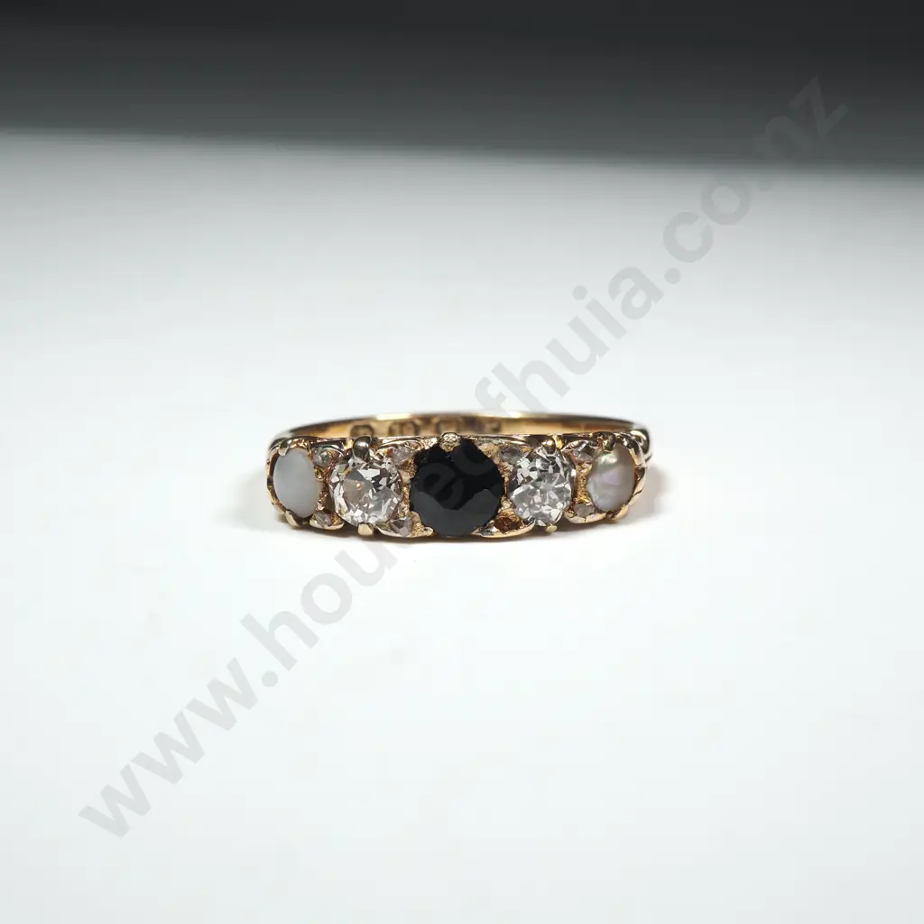 Antique London Bridge 18ct Gold Diamond & Sapphire Ring w Valuation for $4,545.00 Image 1++