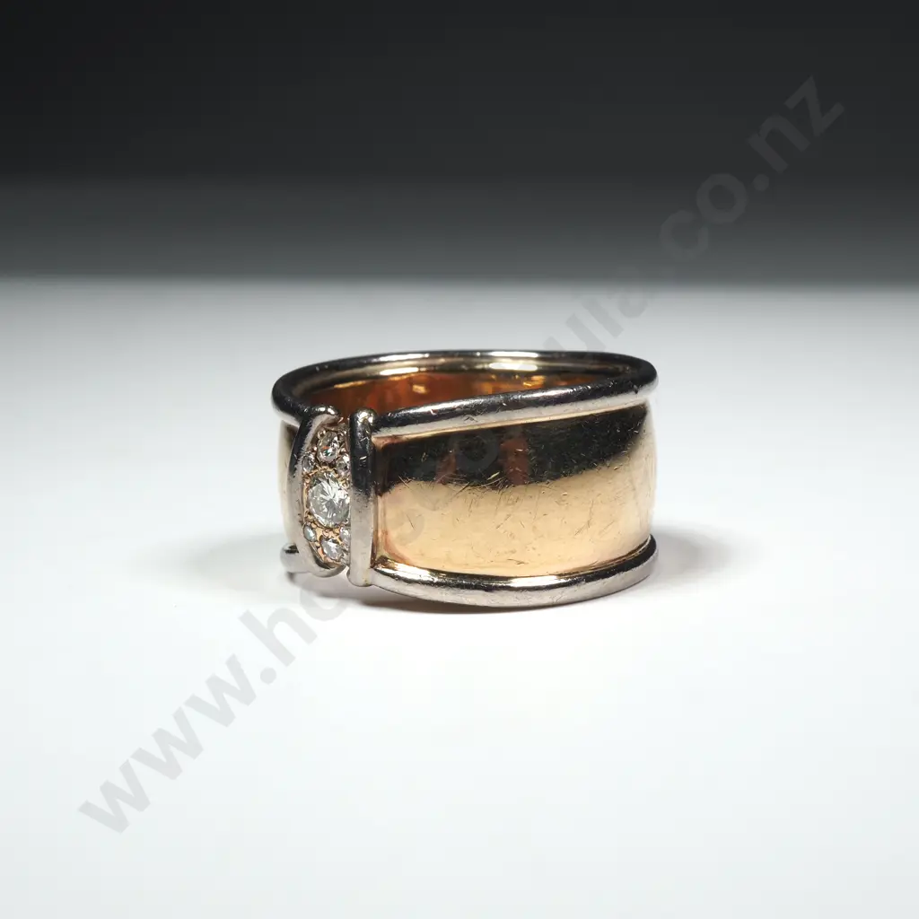 9ct Gold & Diamond Ring w 18ct Gold Accents w Valuation Image 1++