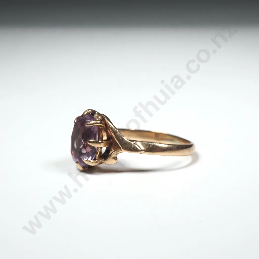 9ct Gold Purple Gem Ring Image 1++