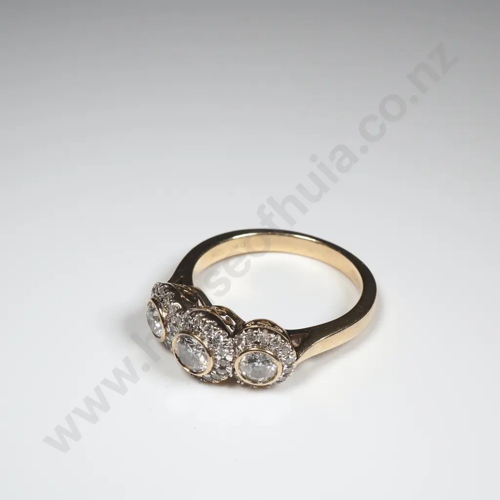 10ct Gold Three Diamond Michael Hill Ring w Valuation for $4,225.00 Image 1++